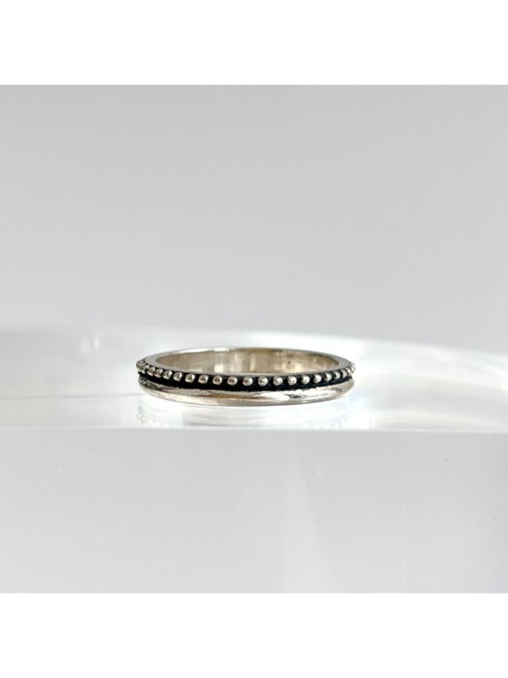 Indonesian Thai Inspired Beaded Sterling Silver 925 Vintage Ring - sz 6.25 - Picture 3 of 11
